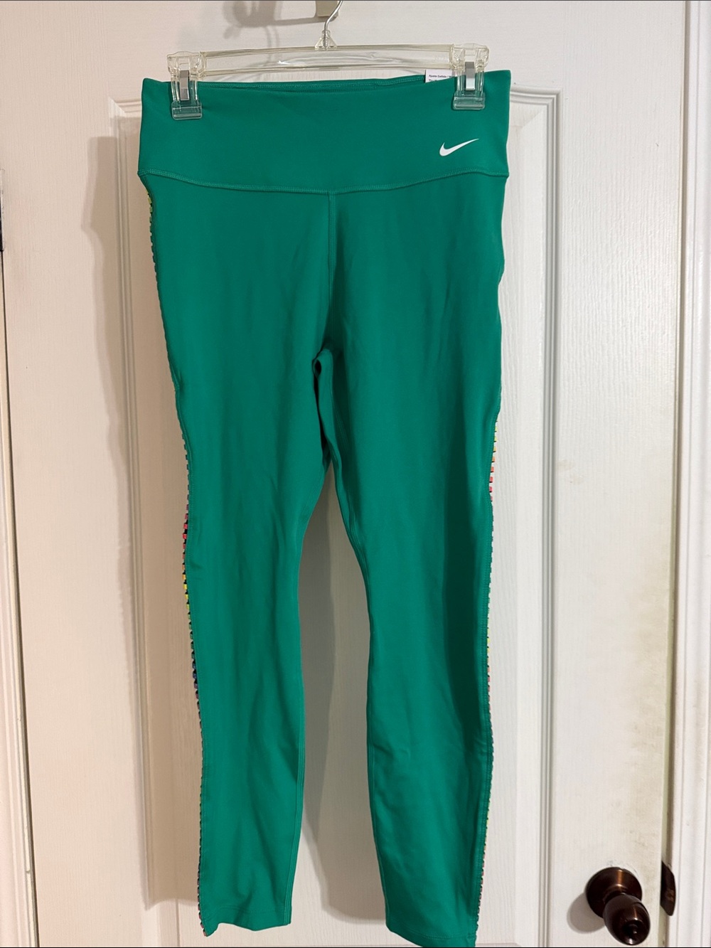 Nike Teal Green Women’s Athletic Leggings with Side Trim